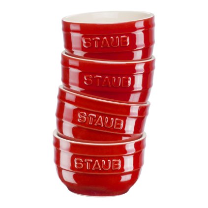 Staub-annosvuoka 9 cm, 4 kpl sarja, punainen, keraami
