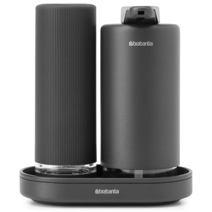 Brabantia -saippua-annostelija SINKSTYLE 200 ml, 2 kpl sarja, mineraalinharmaa, teräs