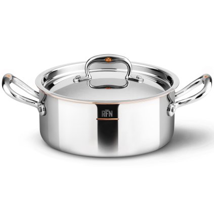 Ruffoni -matala pata CON CUORE 20 cm, hopea, kupari