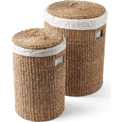 Humdakin-pyykkikori HAMPER, 2 kpl sarja, meriruoho