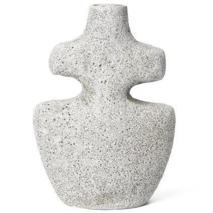 Kruunukynttilänjalka YARA 17,5 cm, harmaa, kivitavara, kiinteä LIVING