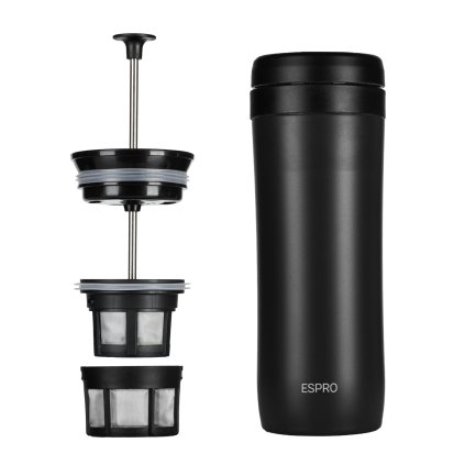 219077 french press kavovar travel press p1 350 ml cerna nerezova ocel espro