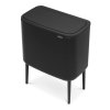 Brabantia-roskakori painettavalla kannella BO 3 x 11 l, matta musta