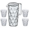 Koziol -vesikannu ja vesilasit setissä CRYSTAL, 4 kpl, 250 ml/1,6 l