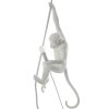 Seletti-riippuvalaisin MONKEY WITH ROPE 76,5 cm, valkoinen