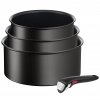 Tefal-pannusarja INGENIO ECO RESIST L3979202, 4 kpl sarja, musta, alumiini