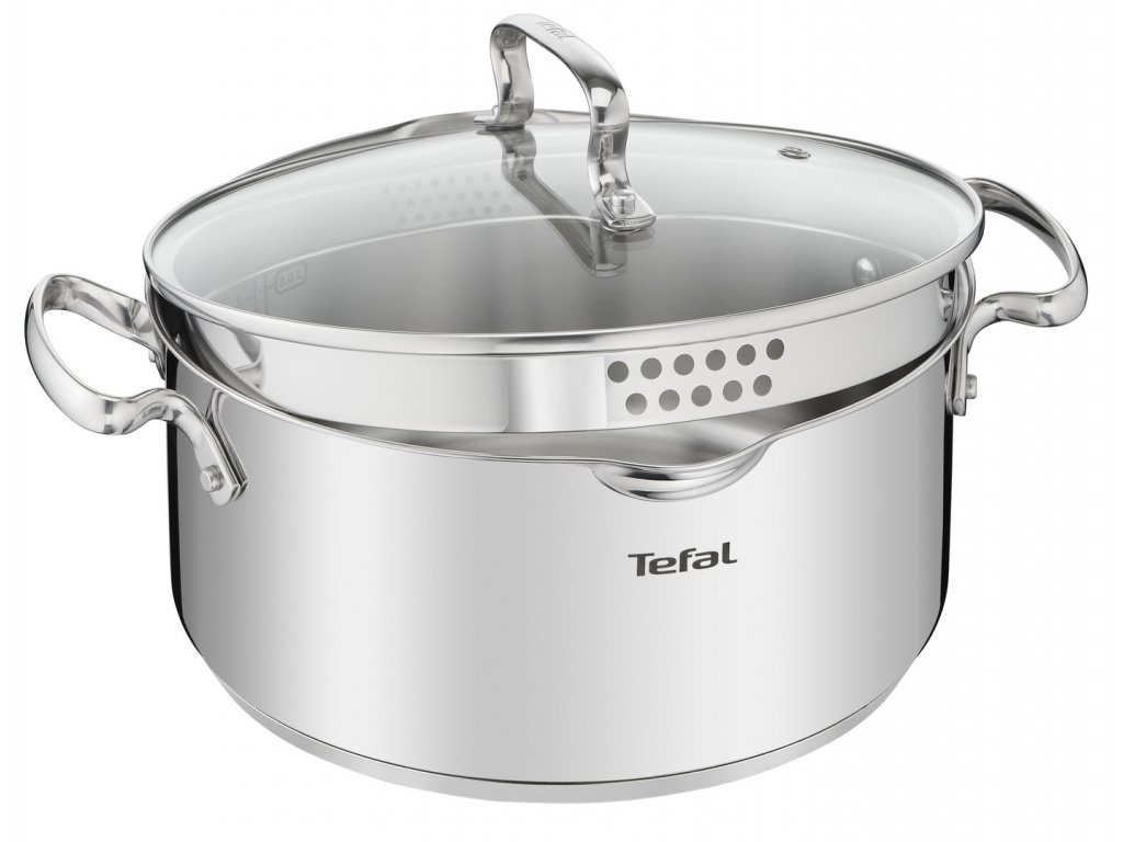 TEFAL Faitout 20 cm, Couvercle verre, Induction, Four, Acier