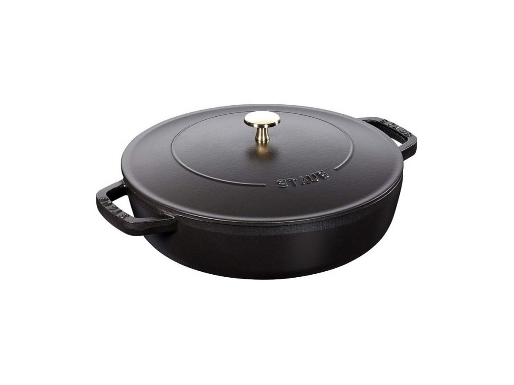 Faitout 28 cm, couvercle auto-obturant, noir, en fonte, Staub