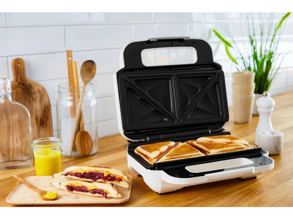 Appareil à sandwich SNACK XL SW701110 avec plaque gaufrée, blanc, Tefal 