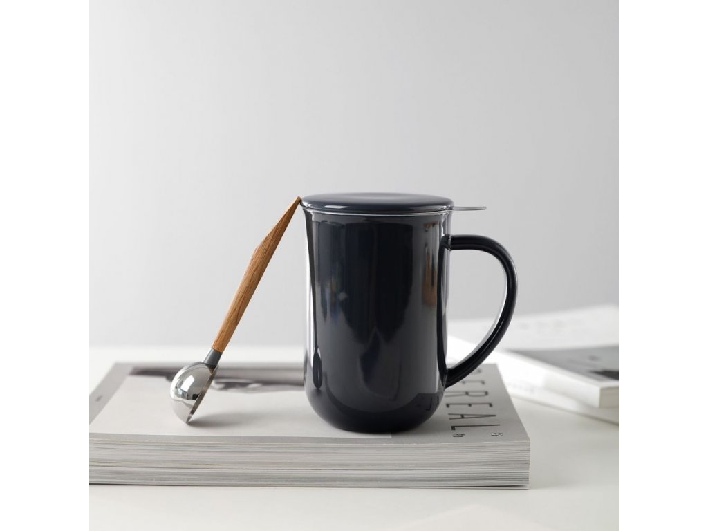 Mug avec infuseur à thé MINIMA 500 ml, bleu foncé, Viva