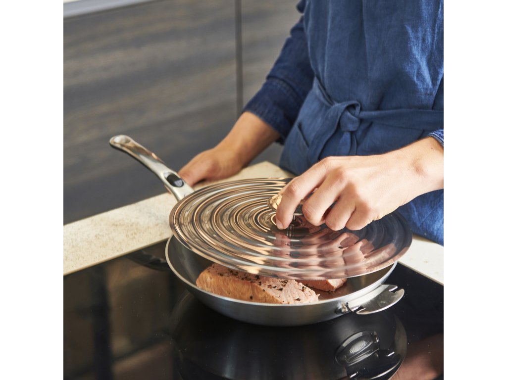 Couvercle de casserole universel 20-24 cm, acier inoxydable, de Buyer