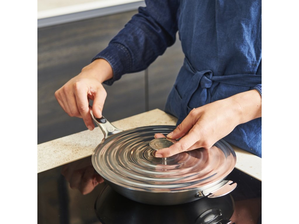 Couvercle de casserole universel 20-24 cm, acier inoxydable, de Buyer 