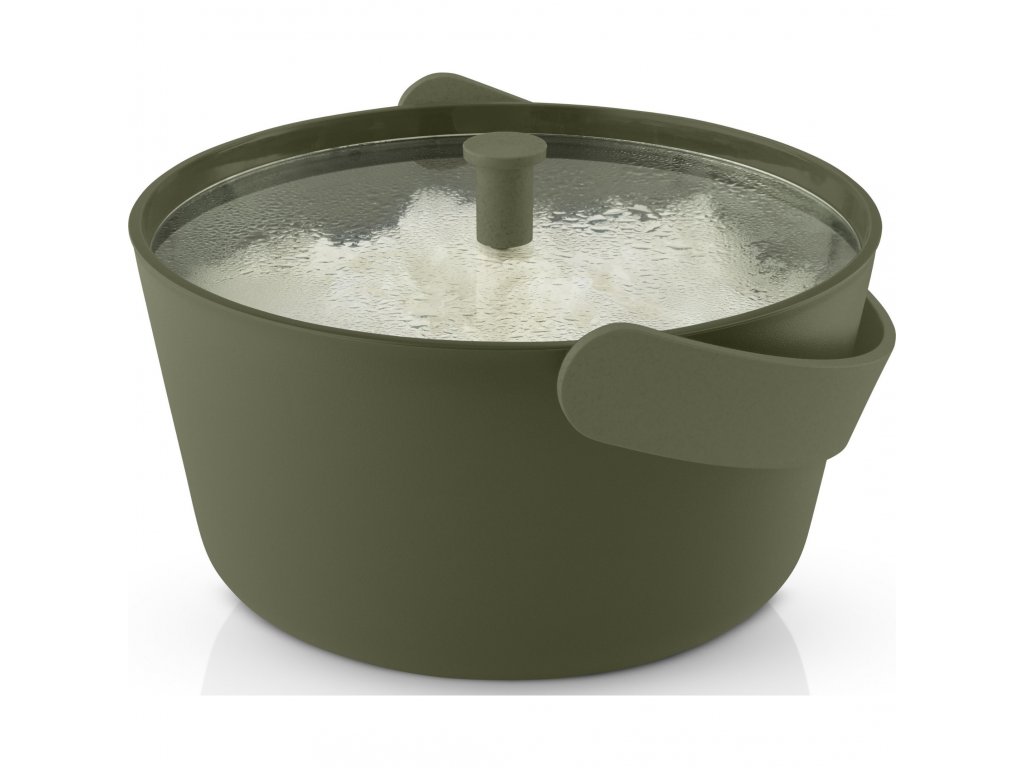 Cuiseur vapeur de riz pour micro-ondes GREEN TOOL 1,7 l, vert,  verre/plastique, Eva Solo 