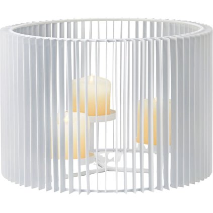 Bougeoir pour bougie pilier CIRCUS 32 cm, blanc, acier, Philippi