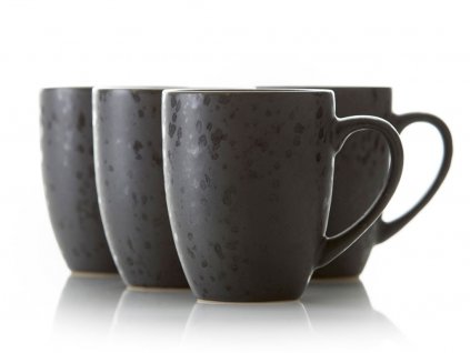 Mug à thé, set de 4 pc, noir, Bitz