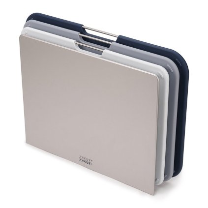 Planche à découper NEST3 L 60147, set de 3 pc, avec support, gris, plastique, Joseph Joseph
