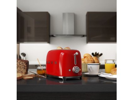 Grille-pain TSF01RDEU 2 tranches, rouge, Smeg