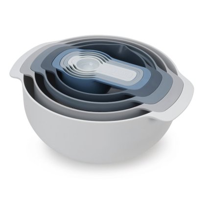 Ensemble de bol de cuisine NEST 40112, 9 pièces, avec passoire et tasses à mesurer, bleu, Joseph Joseph