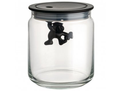 Bocal de rangement GIANNI 750 ml, couvercle noir, Alessi