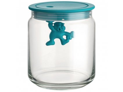 Bocal de rangement GIANNI 750 ml, couvercle bleu, verre, Alessi