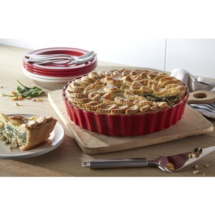 Moule à tarte 28 cm, rouge bordeaux, Emile Henry