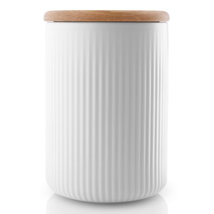 Bocal de rangement LEGIO NOVA 1 l, porcelaine, couvercle chêne, Eva Solo