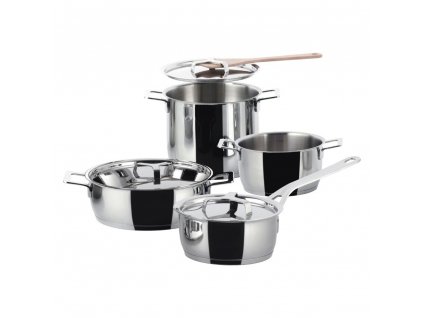 Set de casseroles POTS & PANS, 7 pièces, acier inoxydable, Alessi