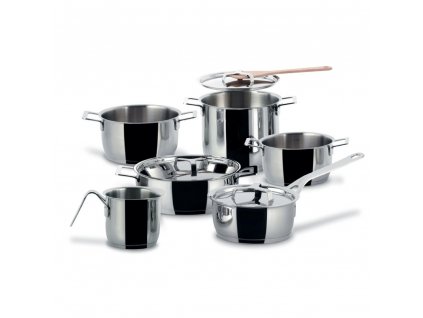 Batterie de cuisine POTS & PANS, 9 pièces, acier inoxydable, Alessi