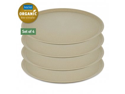 Assiette en plastique CONNECT, set de 4 pc, 25,5 cm, sable naturel du désert, Koziol