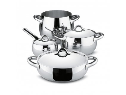 Batterie de cuisine MAMI, 7 pièces, acier inoxydable, Alessi