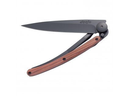 Couteau de poche 37 g, ultra-léger, noir, bois de rose, deejo