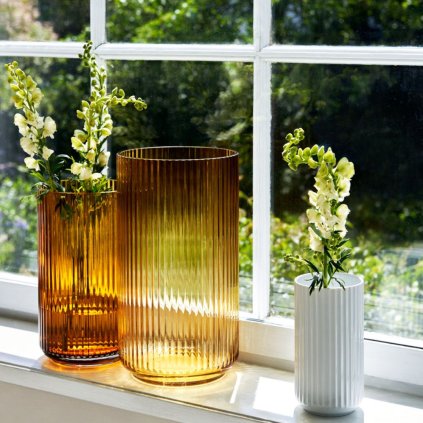 Vase 31 cm, ambre, Lyngby