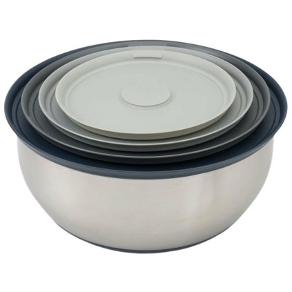 Bol de cuisine en set NEST PREP&STORE 95025, 4 pièces, avec couvercles, acier inoxydable, Joseph Joseph