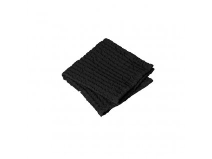 Serviette de toilette CARO, set de 2 pc, 30 x 30 cm, noir, Blomus