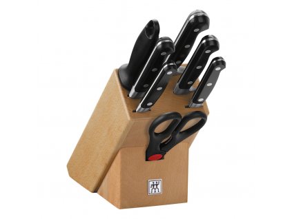 Bloc à couteaux et couteaux en set PROFESSIONAL "S", 8 pièces, avec aiguiseur à couteau et ciseaux, Zwilling