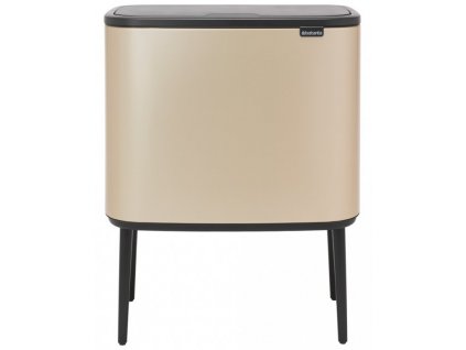 Poubelle à couvercle tactile TOUCH BIN 3 x 11 l, champagne, Brabantia