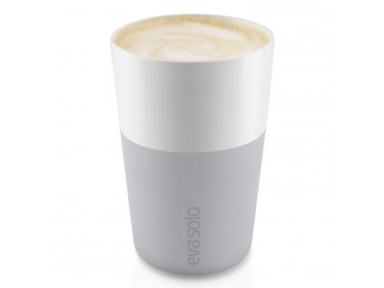 Mug 360 ml, set de 2 pc, avec couvercle en silicone, gris clair, Eva Solo