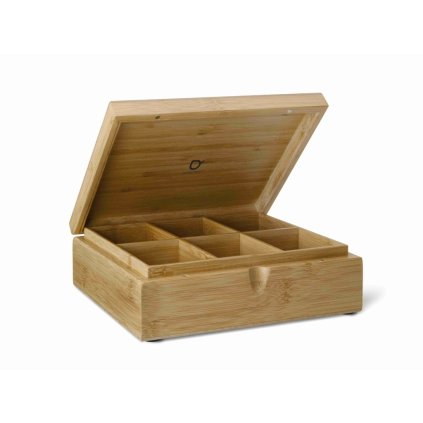 Boîte à sachets de thé, 6 compartiments, bambou, Bredemeijer