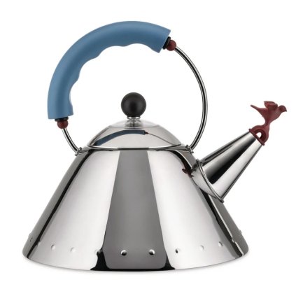 Bouilloire sifflante 9093 2 l, argent et bleu, Alessi