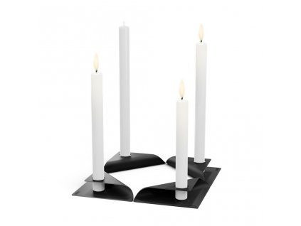 Bougeoir SQUARE CANDLE , set de 4 pc, noir, Höfats