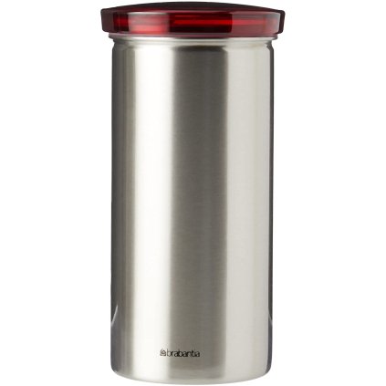 Boîte de rangement pour capsules de café SENSEO 1,4 l, pour 18 dosettes, couvercle rouge, Brabantia