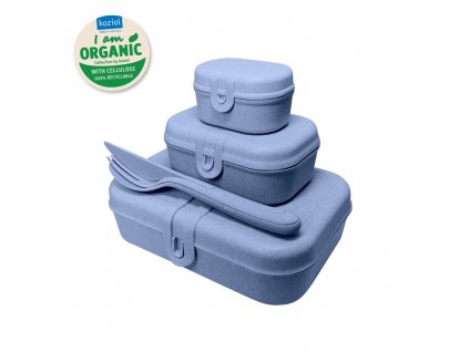 Set de lunchbox PASCAL READY, avec set de couverts de voyage, bleu clair, Koziol