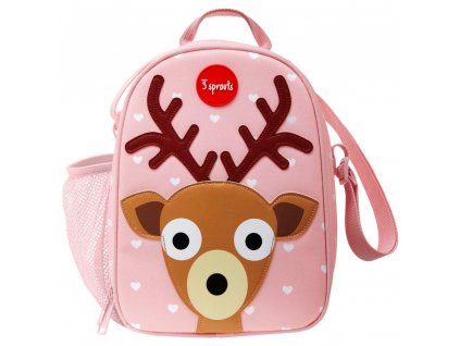 Sac à repas pour enfants DEER, 20 cm, rose, 3 Sprouts