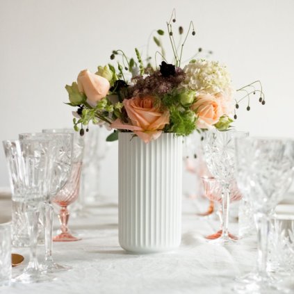 Vase 20 cm, blanc, porcelaine, Lyngby