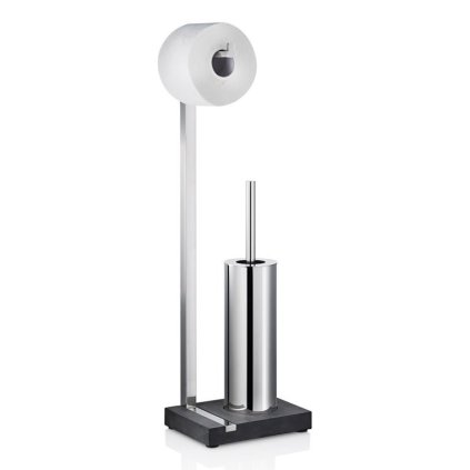 Porte-papier hygiénique avec brosse WC MENOTO, 65 cm, acier inoxydable poli, Blomus
