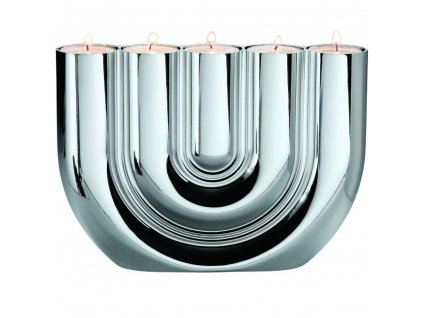 Photophore candle support DOUBLE U Philippi 23 cm silver