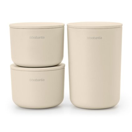 Ensemble de rangements de salle de bain RENEW 3 pcs, beige doux, Brabantia