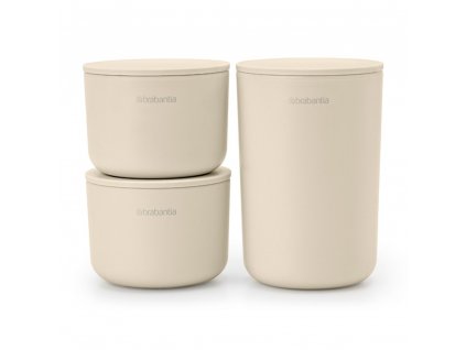 Ensemble de rangements de salle de bain RENEW 3 pcs, beige doux, Brabantia