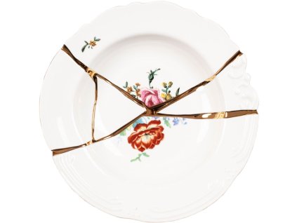 Assiette creuse KINTSUGI 2 22 cm, blanc, Seletti