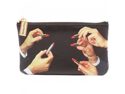 Pochette à maquillage TOILETPAPER LIPSTICKS 15,5 x 9,5 cm, noir, Seletti